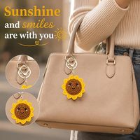Gantungan Kunci Bunga Smiley Rajutan Tangan, Aksesoris Tas, Hadiah, Suvenir, Dekorasi