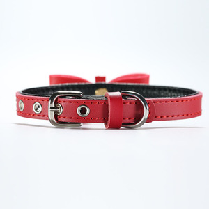 Premium Duurzaam Leer & Pu Hondenhalsband Met <span class=keywords><strong>Cartoon</strong></span> Bowtie Klinknagel-Zachte Elegante Verstelbare Pasvorm Voor Kleine Tot Middelgrote Katten En Honden - Product Image 2