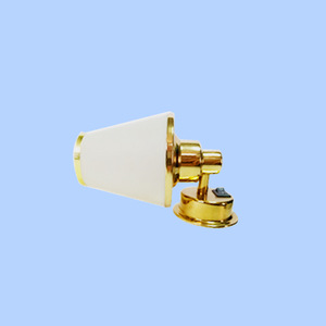 Applique murale en acier inoxydable doré avec abat-jour blanc, ampoule LED E27, commande par interrupteur, fixation murale - Product Image 2