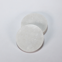 Sous-verres en marbre blanc faits à la main, lot de 4, résistants à la chaleur, design zen asiatique, écologiques, diamètre 10 cm, pour café, thé, vin, tasses et mugs