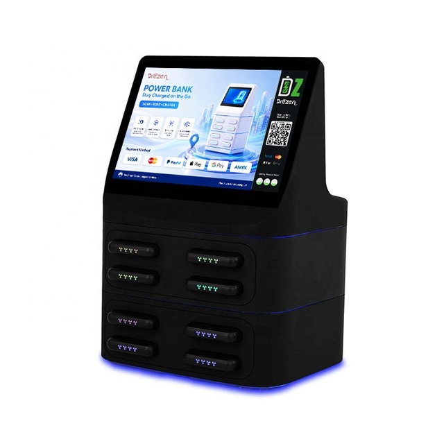 OEM Customized Shared Power Bank Charging Cabinet 8 Slots with Touch Display QR Payment and 4G WIFI