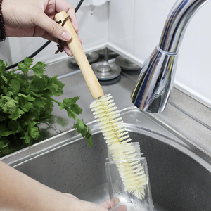 Custom Logo Eco-friendly Beech Wood Long Handle Cleaning <strong>Brush</strong> Wooden <strong>Bottle</strong> <strong>Brush</strong> for Cup - Product Image 4