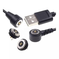 Cable de carga magnético USB macho, conector impermeable IP7 Pad Circular de 2 pines 3A, adaptador de corriente Pogo Pin