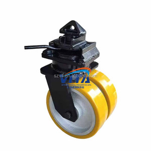 <b>12</b>-<b>Inch</b> Extra Heavy Duty Dual Wheel Shipping Container Caster 5 Ton Load Capacity Made Durable Polyurethane Iron Steel Material - Product Image 6