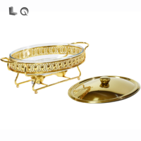Chauffe-plats pour buffet en acier inoxydable 2L/3L Chauffe-plats électrique au gaz pour fêtes de mariage Équipement en verre pour hôtel