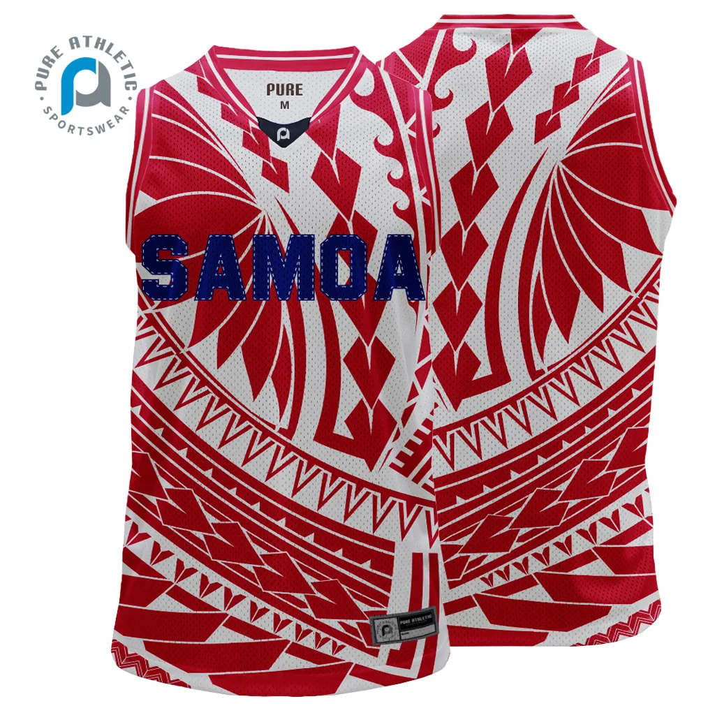 PURE vente en gros Hiphop samoa légende tatoo club sublimation personnalisée imprimé conception uniforme homme jeunesse basket-ball haut