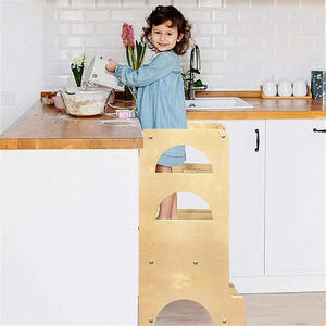 <span class=keywords><strong>Tour</strong></span> de jeu d'escalade en bois avec toboggan et tableau noir <span class=keywords><strong>tour</strong></span> d'apprentissage escabeau aide de cuisine - Product Image 6