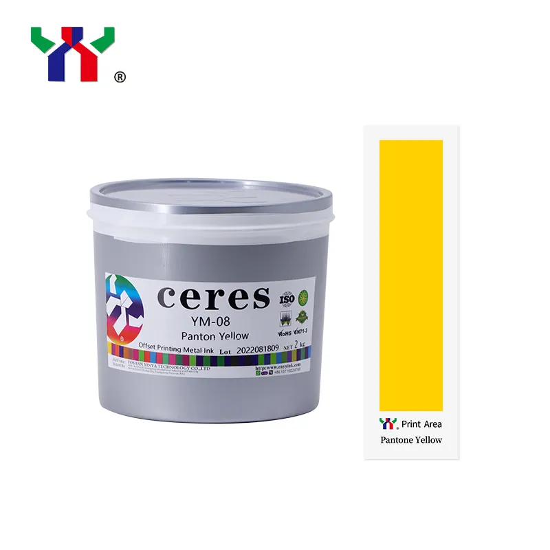 Calone amarelo de tinta metálica, 2kg/lata