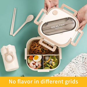 Contenitori per il pranzo quadrati di grande capacità 1300ml, bento box, contenitore per la conservazione degli alimenti con utensili da cucina - Product Image 6