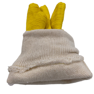 Guantes de trabajo de goma y algodón baratos de fábrica Guantes recubiertos de látex amarillo Guantes de seguridad de recubrimiento para uso general - Product Image 5