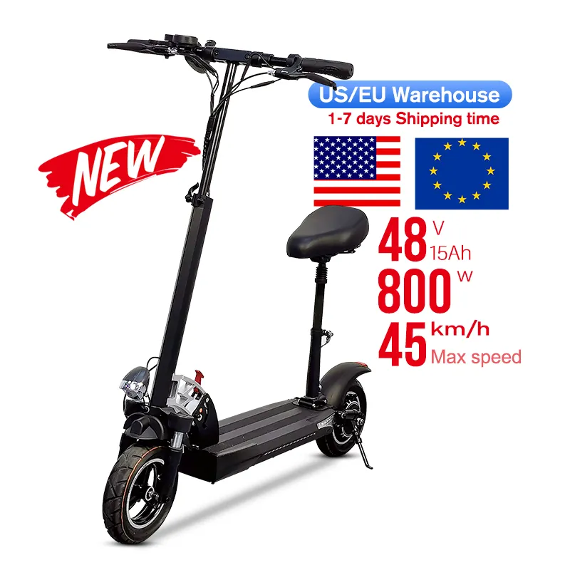 2024 Groothandel Nieuwe Goedkope Volwassen Off-Road E Step 45 Km/h 800W 1000W Opvouwbare 2-wiel Elektrische Scooter