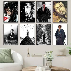 Affiches <span class=keywords><strong>Manga</strong></span> Vagabond Inoue Takehiko, Impressions de Bandes Dessinées, Autocollants <span class=keywords><strong>Muraux</strong></span>, Peinture, Chambre à Coucher, Impression Personnalisée Autocollante, Affiches Anime - Product Image 3