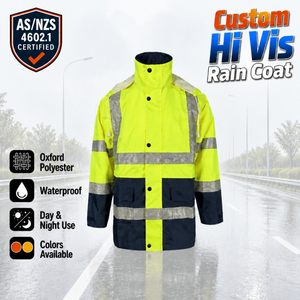 Chaqueta Impermeable <span class=keywords><strong>de</strong></span> Seguridad Reflectante Oxford <span class=keywords><strong>de</strong></span> Alta Visibilidad para Minería AS/NZS 4602.1, para Uso Diurno/Nocturno - Product Image 1