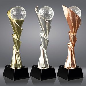 Trofeo Sportivo in Metallo Colore Oro-Argento-Rame con Palla di Vetro - Product Image 1