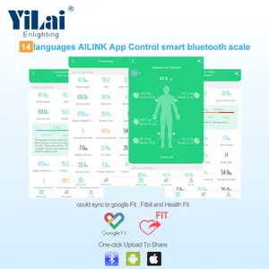 Yilai-Balance électronique intelligente, moniteur de graisse corporelle, bluetooth, numérique, imc, LED, laboratoire analyseur, Balance électronique, poids