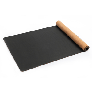 Alfombrilla de corcho antideslizante para Yoga, estera de goma natural con logotipo personalizado, color gris - Product Image 3