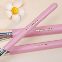 3 pinceaux de maquillage de luxe à manche en bois rose, nouveau design, durables, vente en gros, étiquette privée personnalisée, pour fond de teint et anticernes
