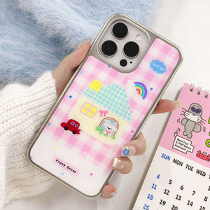 Funda de teléfono con diseño de dibujos animados para iPhone 16, 16 Pro/Pro Max, 15, 15 Pro Max, 14 Pro Max, 14 Pro, 14, 13, 13 Pro, 12, 11, con textura de <span class=keywords><strong>fibra</strong></span> de carbono. - Product Image 4
