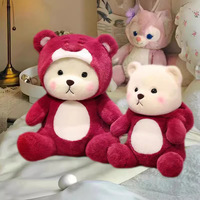 Haute qualité doux en peluche fraise mignon ours poupée doux en peluche enfants Kawaii coussin jouets en peluche