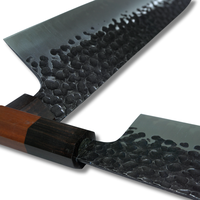 Pisau Koki Kiritsuke PRO Baja Komposit 3 Lapis Inti Baja 9Cr18Mov Tradisional Jepang, Kekerasan 60 HRC, Bilah 9 Inci, Gagang Kayu Ebony +