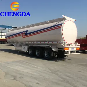 3 axles 42000 liters ADR 5454 polished aluminum aramco fuel tanker trailer