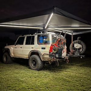 Dachzelt Leinwand Markise Plus Version mit LED-Leuchten Regens ichere Standings D-Form Autos eite Freistehende 270-Grad-Markise - Product Image 5