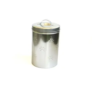 Custom Large Round Jars Fashion Cute Pet Cookie Food Tin Cans And Other Multi-purpose Storage Tinplate Metal Packaging Cans