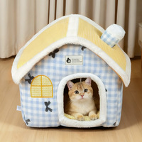Nichoir pour chien en plastique toutes saisons, chaleureux pour l'hiver, pour intérieur, détachable et lavable, respirant, grand lit pour chat, fournitures de couchage pour animaux de compagnie