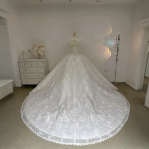 Vestido de Novia de Lujo sin Tirantes con Apliques, Vestidos de Novia de Encaje Color Marfil, Vestidos de Novia Lsjj51 Jancember - Product Image 3