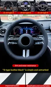 Cars Interior Accessories High Quality Round Genuine Leather Universal Fit For Mercedes Benz Steering Wheel Cover Designer