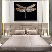 Villa de luxe à cadre en bois massif de grande taille, ensemble de meubles de chambre à coucher en cuir rembourré de style