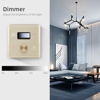 Interrupteur intelligent Tuya Zigbee RGBCW avec variateur d'intensité et panneau tactile pour commutation de scènes, compatible UE/Royaume-Uni