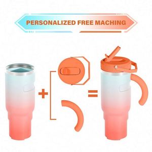 Bouteille d'eau isotherme en acier inoxydable 40 oz avec logo personnalisé, tasse de voyage en métal à double paroi sous vide, gobelet 40 oz avec poignée - Product Image 5