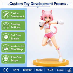 Figurine de collection en vinyle personnalisée <span class=keywords><strong>Neko</strong></span> <span class=keywords><strong>Anime</strong></span> Sports Fighter Girl PVC Action Boxing Cute Doll ODM pour enfants, collection, exposition, cadeau - Product Image 4