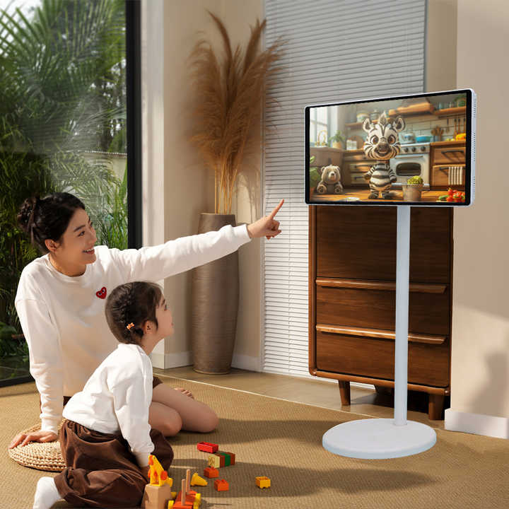 Factory Wholesale 21.5 Inch Smart TV Touch Screen Display 6GB+64GB Vertical Movable Inteligentes Television Smart Battery TV