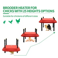 Plaque Chauffante pour Poussins de Jour de 30,5 x 30,5 cm, Chauffage d'Éleveuse Réglable en Hauteur et Angle, 50W, Rouge