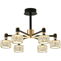 Lustre en cristal LED moderne de luxe en or pour toute la maison, salle de banquet, hall d'hôtel, hauteur réglable, intensité variable