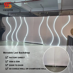 ฉากหลังงานแต่งงานแบบเคลื่อนย้ายได้ รุ่น SMOOTH 2025 ขายดี พร้อมไฟ LED สีขาว ทำจาก PVC พร้อมมือจับประตู สำหรับตกแต่งเวทีงานแต่งงาน - Product Image 3