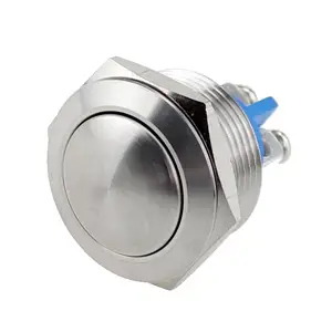 Botão interruptor momentâneo da água, botão interruptor da água do metal do terminal do parafuso ip65 19mm sem luz, 1 peça