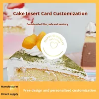 Stock de liquidation Autre marque Carte de pâtisserie à design libre Insertion de gâteau Carte de dessert Carte de rappel de gâteau d'anniversaire personnalisée Personnalisation