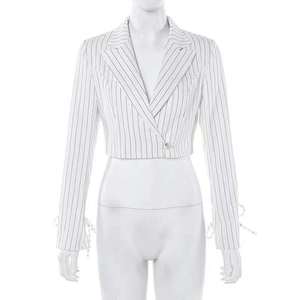 Las mujeres Vintage a rayas corto chaqueta <span class=keywords><strong>Mujer</strong></span> - Product Image 6