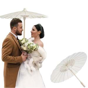 Parapluie de mariage européen et américain, dessiné à la main, en dentelle, parasol manuel, décoration pour fêtes et photographie, en bois et papier, démontable - Product Image 4