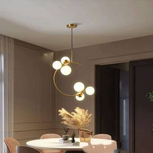 Lampes dorées nordiques lustre de luxe pour salle à manger couloir entrée balcon plafond créatif Internet lumière lumière pendentif - Product Image 4