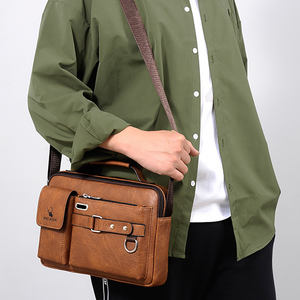 Grand sac à main en cuir PU personnalisé, sacs à bandoulière imperméables de styliste pour hommes - Product Image 4