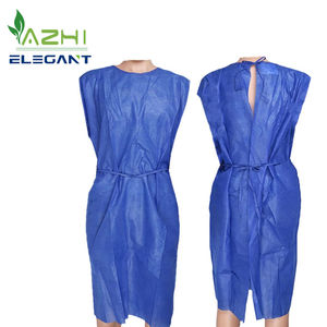 Медицинский полиэтиленовый темно-синий халат для пациента, без рукавов, нестерильный одноразовый, темно-синий халат для осмотра, больничный - Product Image 6