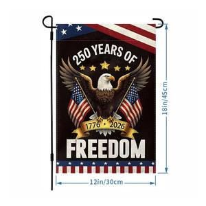 Drapeaux de jardin patriotiques personnalisés en gros pour le <span class=keywords><strong>250e</strong></span> anniversaire de la Déclaration d'indépendance américaine, du 1776 au 2026 - Product Image 2