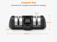Aiguiseur de couteaux portable avec base à ventouse, outil d'affûtage de couteaux de cuisine à 2 étapes avec roue diamantée et céramique