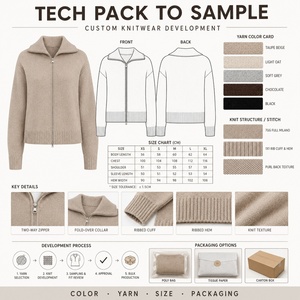 <span class=keywords><strong>Cardigan</strong></span> Oversize da <span class=keywords><strong>Donna</strong></span> in Tinta Unita, Manica Lunga, Maglione Invernale <span class=keywords><strong>con</strong></span> Colletto e <span class=keywords><strong>Cerniera</strong></span>, Stile Casual - Product Image 2