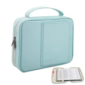 Échantillon gratuit Sac de couverture de Bible de fabrication industrielle pour hommes et femmes en cuir véritable de qualité supérieure avec fermeture éclair - Product Image 4