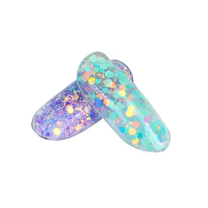 Glitter acrílico para decoração de unhas, glitter colorido acrílico para decoração de unhas